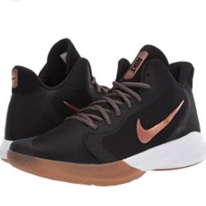 Nike Precision III Black and Copper Basketball Sneakers